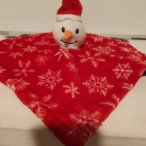 HB Snowman lovey with snowflake security blanket.